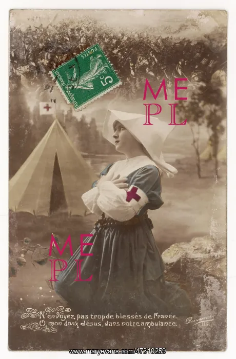 : NURSE PRAYING / 1915 : NURSE PRAYING / 1915