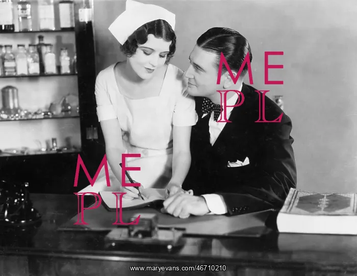 : Nurse sitting on the doctor's lap : Nurse sitting on the doctor's lap