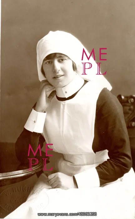 : Nurse Sitting at Table, W. Hughes : Nurse Sitting at Table, W. Hughes