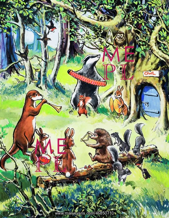  : Nursery animals playing in wood