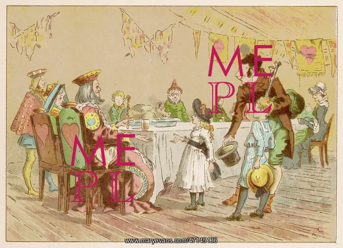 : Nursery rhyme heroes at a table : Nursery rhyme heroes at a table