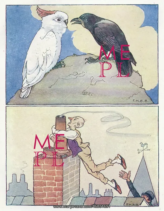 : Nursery Rhymes -- two birds, man and chimney : Nursery Rhymes -- two birds, man and chimney