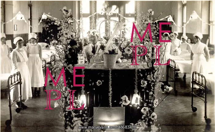: Nurses in Decorated Hospital Ward : Nurses in Decorated Hospital Ward