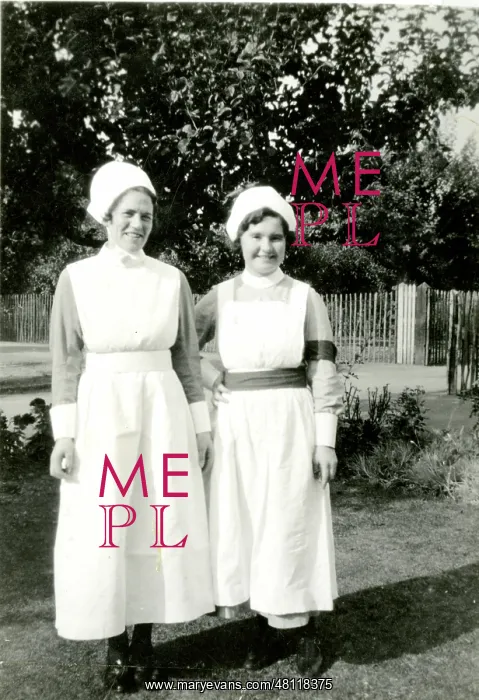 : Two nurses in a garden : Two nurses in a garden