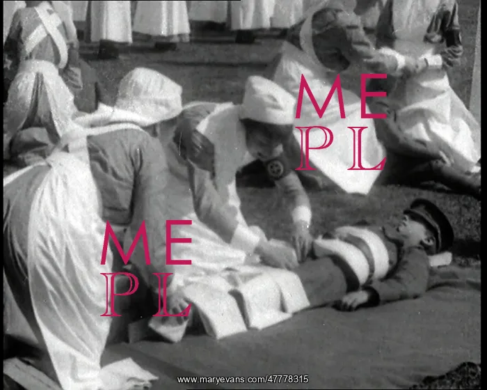 : Nurses Practising Applying Bandages To A Soldier : Nurses Practising Applying Bandages To A Soldier