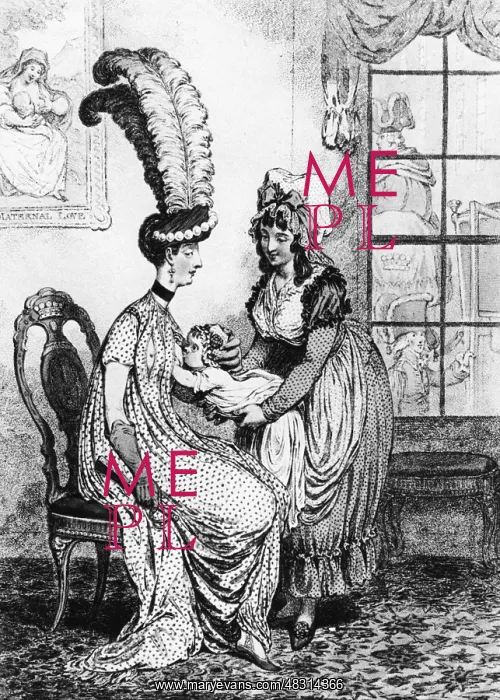 : Nursing mother with maid, 1796 : Nursing mother with maid, 1796