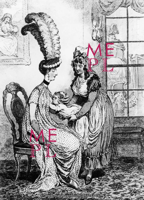 : Nursing mother with nanny, 1796 : Nursing mother with nanny, 1796