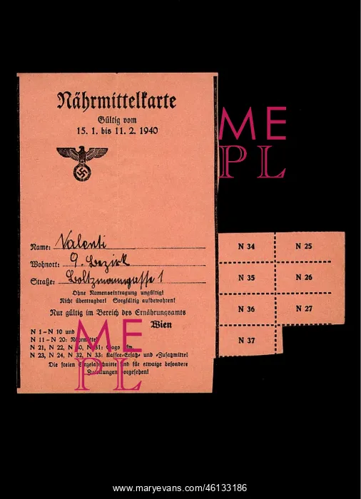  : Nutrition Card 1940