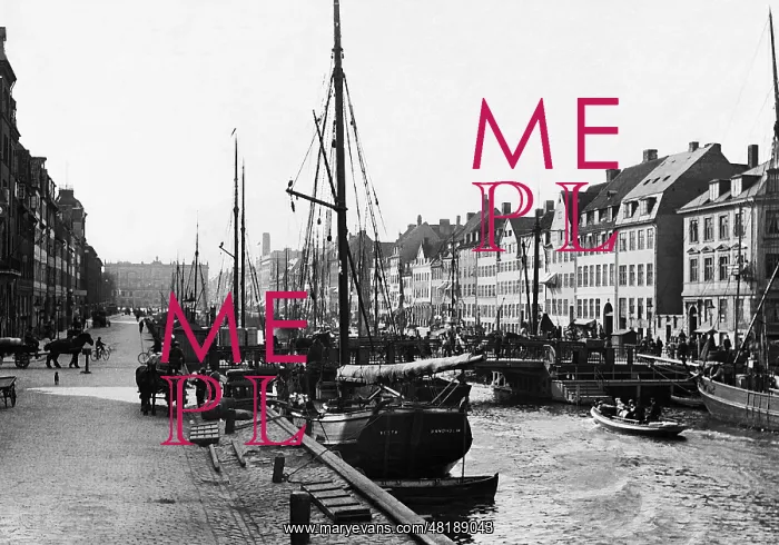 : The Nyhavn in Copenhagen, 1908 : The Nyhavn in Copenhagen, 1908