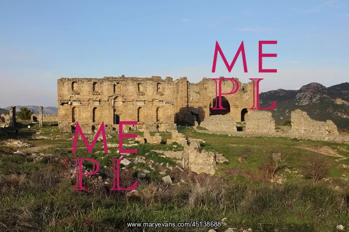 : Nymphaeum, basilica and agora, Aspendos, Turkey : Nymphaeum, basilica and agora, Aspendos, Turkey