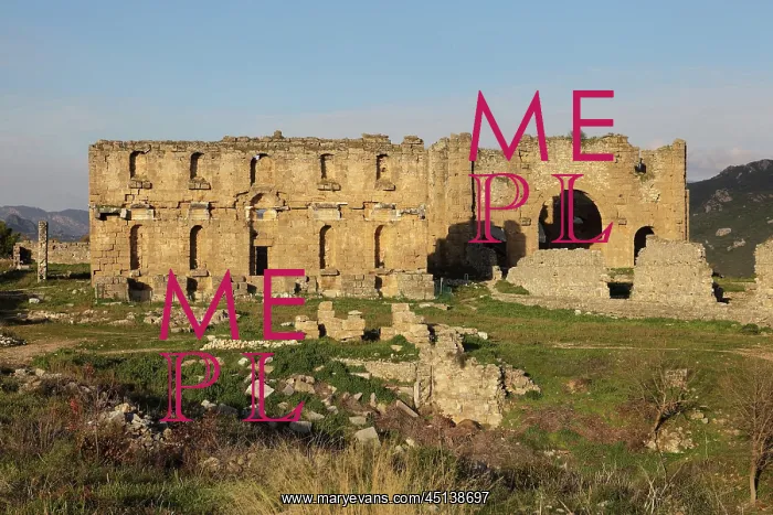 : Nymphaeum, basilica and agora, Aspendos, Turkey : Nymphaeum, basilica and agora, Aspendos, Turkey