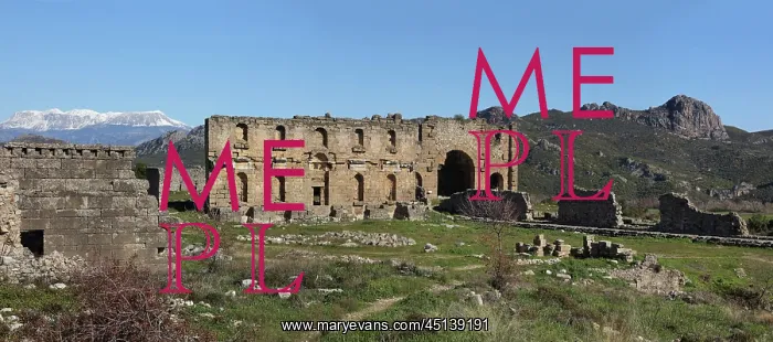 : Nymphaeum, basilica and agora, Aspendos, Turkey : Nymphaeum, basilica and agora, Aspendos, Turkey