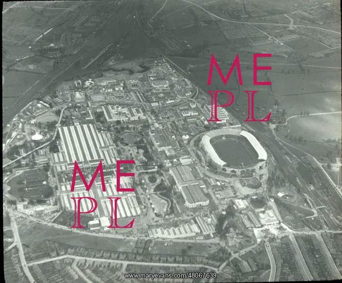 : O E Simmonds aerial view of British Empire Exhibition : O E Simmonds aerial view of British Empire Exhibition
