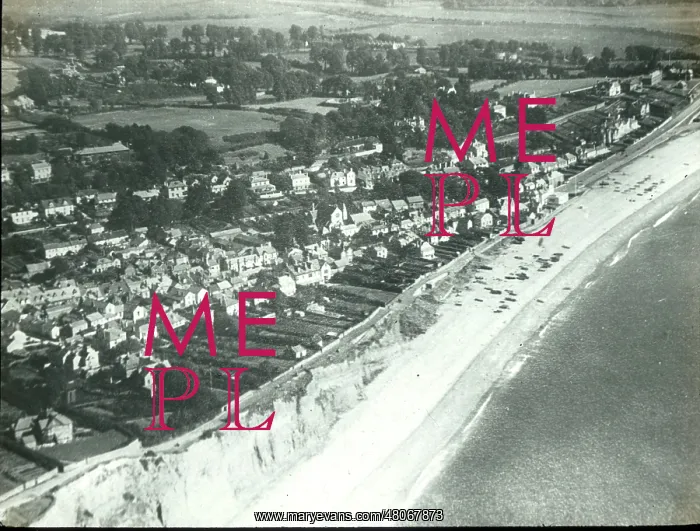 : O E Simmonds aerial view of Budleigh Salterton Devon : O E Simmonds aerial view of Budleigh Salterton Devon