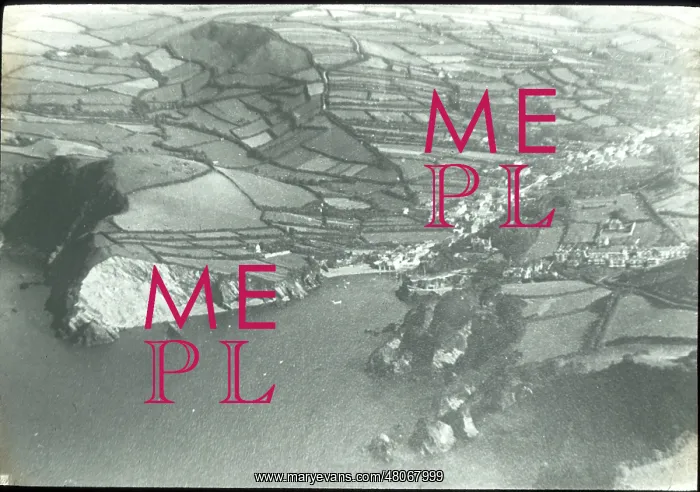 : O E Simmonds aerial view of Combe Martin Devon : O E Simmonds aerial view of Combe Martin Devon