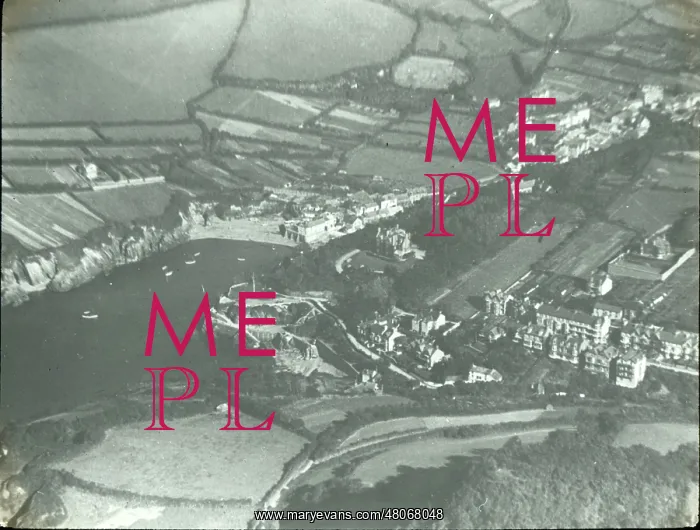 : O E Simmonds aerial view of Combe Martin Devon : O E Simmonds aerial view of Combe Martin Devon