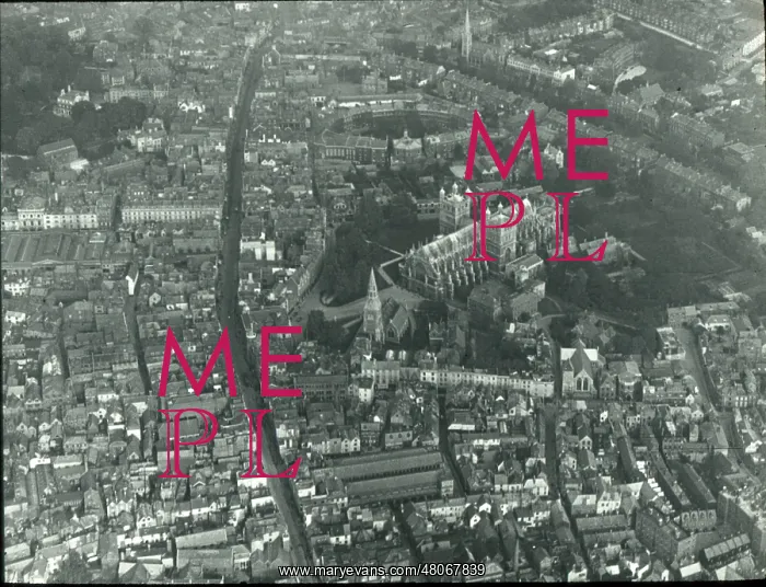: O E Simmonds aerial view of Exeter Devon : O E Simmonds aerial view of Exeter Devon