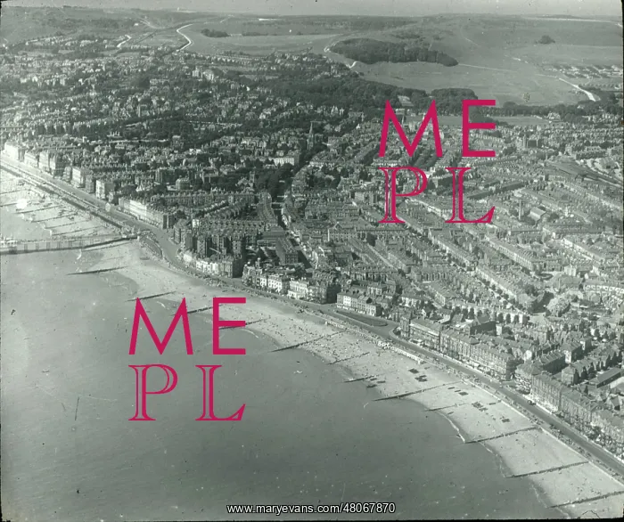 : O E Simmonds aerial view of Exmouth Devon : O E Simmonds aerial view of Exmouth Devon