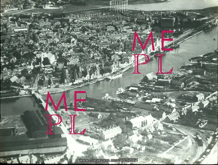 : O E Simmonds aerial view of Poole Dorset : O E Simmonds aerial view of Poole Dorset