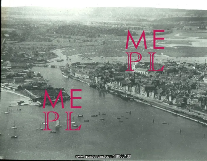 : O E Simmonds aerial view of Poole Dorset : O E Simmonds aerial view of Poole Dorset