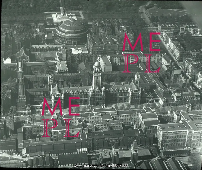 : O E Simmonds aerial view of Royal Albert Hall : O E Simmonds aerial view of Royal Albert Hall