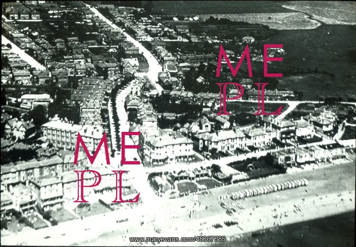 : O E Simmonds aerial view of Sandown Isle of Wight : O E Simmonds aerial view of Sandown Isle of Wight