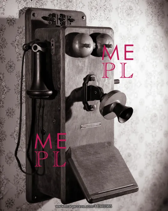 : Oak Wood Case Crank Telephone Mounted : Oak Wood Case Crank Telephone Mounted
