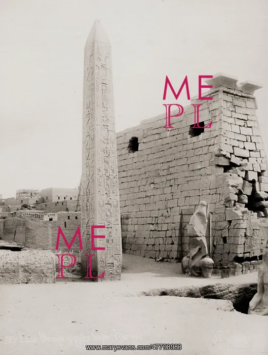 : Obelisk and pylon, the Temple of Ramses, Luxor, Egypt : Obelisk and pylon, the Temple of Ramses, Luxor, Egypt