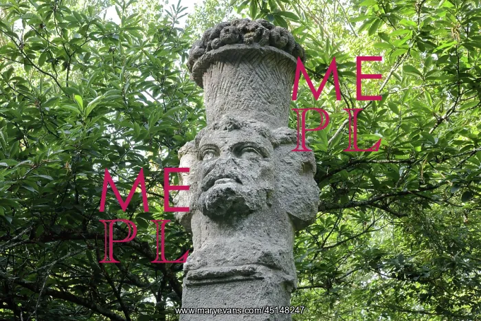 : Obelisk, Theatre, Garden of Bomarzo, Bomarzo, Lazio, Italy : Obelisk, Theatre, Garden of Bomarzo, Bomarzo, Lazio, Italy