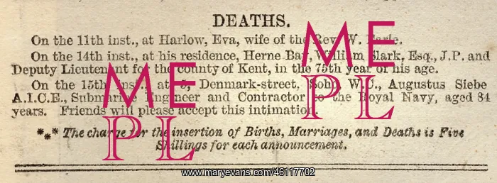 : Obituary 20th April 1872 : Obituary 20th April 1872