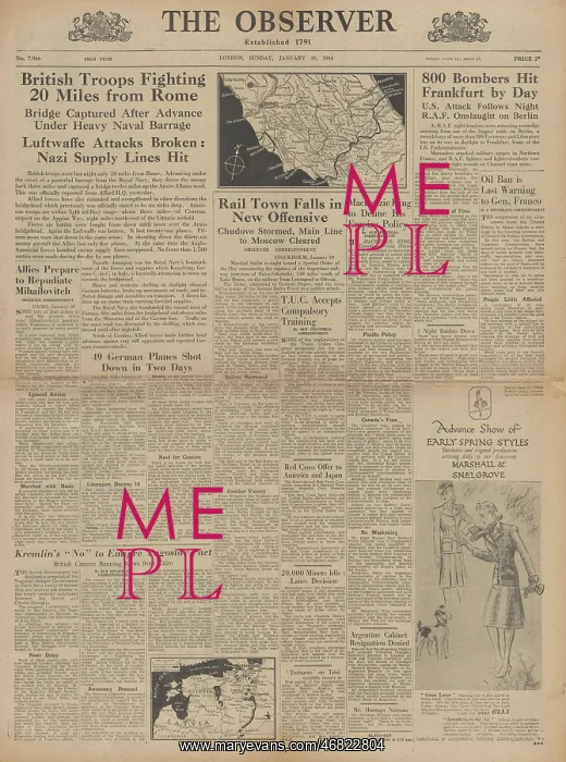 : The Observer front page RAF bomb Berlin and Frankfurt : The Observer front page RAF bomb Berlin and Frankfurt