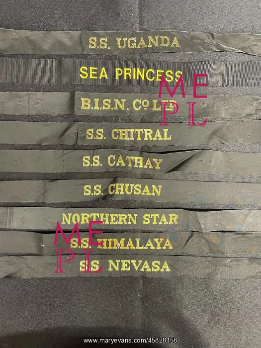 : Ocean liner sailors cap ribbons : Ocean liner sailors cap ribbons