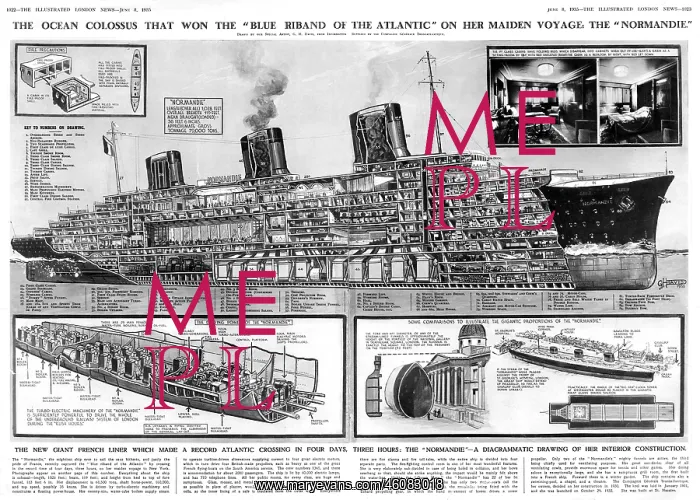 : The ocean liner SS Normandie by G. H. Davis : The ocean liner SS Normandie by G. H. Davis