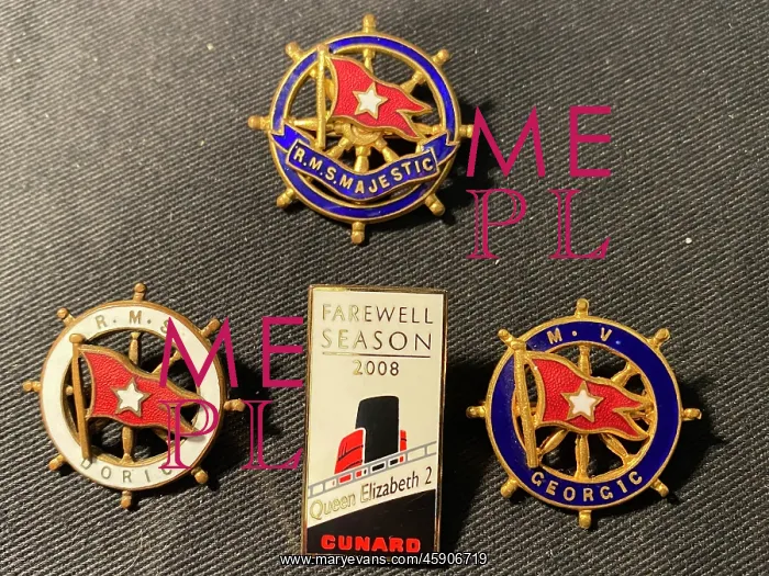 : Ocean Liners - three brooches and a badge : Ocean Liners - three brooches and a badge