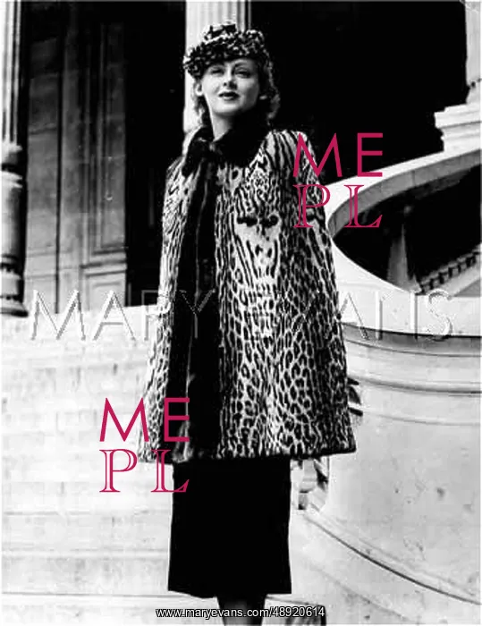 : OCELOT CAPE & CAP 1930S : OCELOT CAPE & CAP 1930S