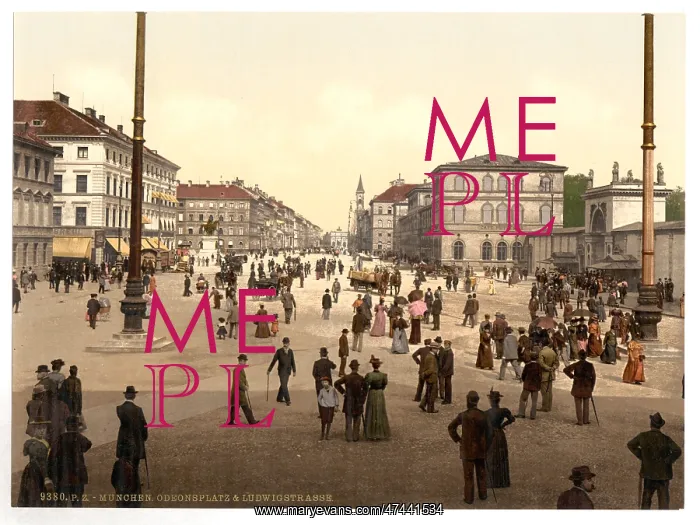 : Odeonplatz (i.e. Odensplatz)and Ludwigstrasse, Munich, Bavar : Odeonplatz (i.e. Odensplatz)and Ludwigstrasse, Munich, Bavar