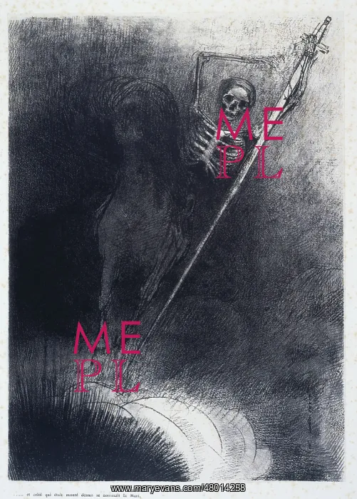 : Death. Odilon Redon (1840-1916). And he that sat upon him was called Death : Death. Odilon Redon (1840-1916). And he that sat upon him was called Death