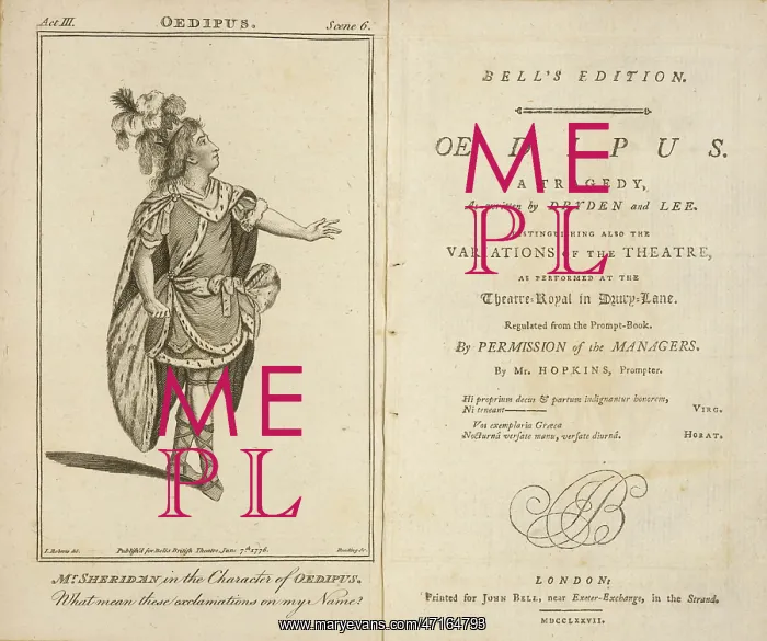  : Oedipus by John Dryden and Nathaniel Lee - Mr Sheridan as Oedipus