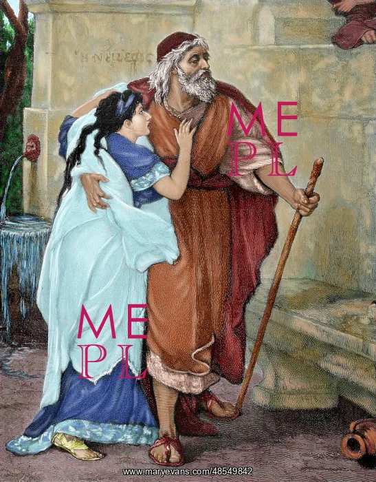 : Oedipus and Antigone. Engraving : Oedipus and Antigone. Engraving