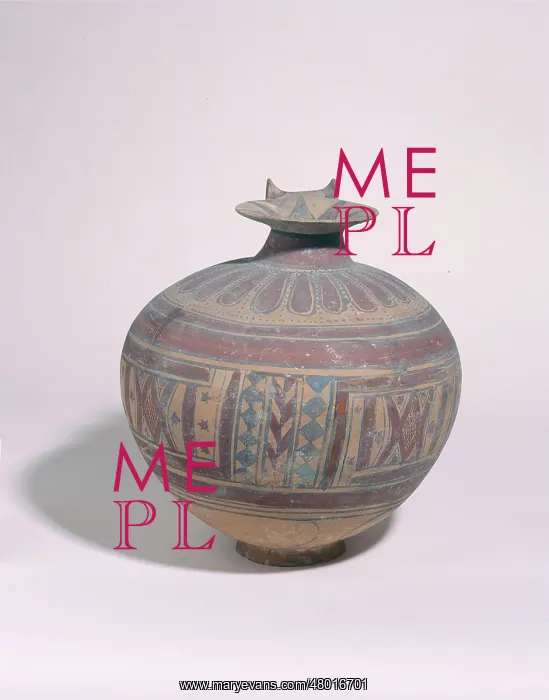 : Oenochoe - wine jug (front view). Antique Greece, 6th century BC. Clay : Oenochoe - wine jug (front view). Antique Greece, 6th century BC. Clay