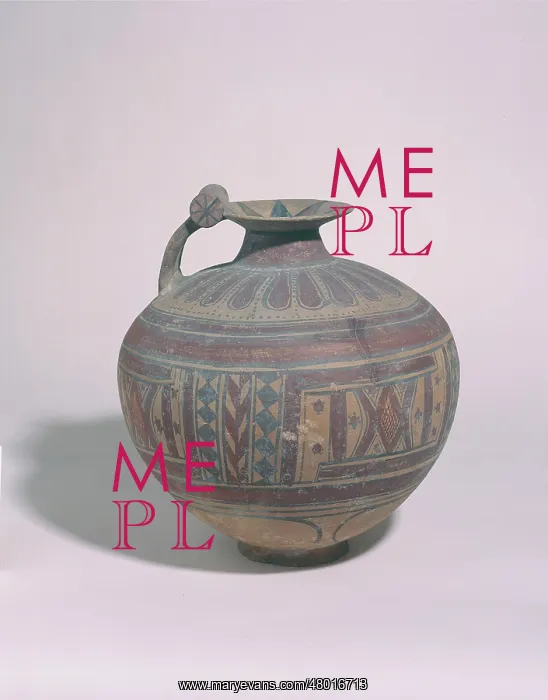 : Oenochoe made of clay (right side of the handle). Antique Greece, 6th century BC : Oenochoe made of clay (right side of the handle). Antique Greece, 6th century BC
