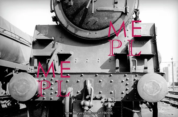 : Detail of front of steam engine at Nine Elms Loco Yard : Detail of front of steam engine at Nine Elms Loco Yard