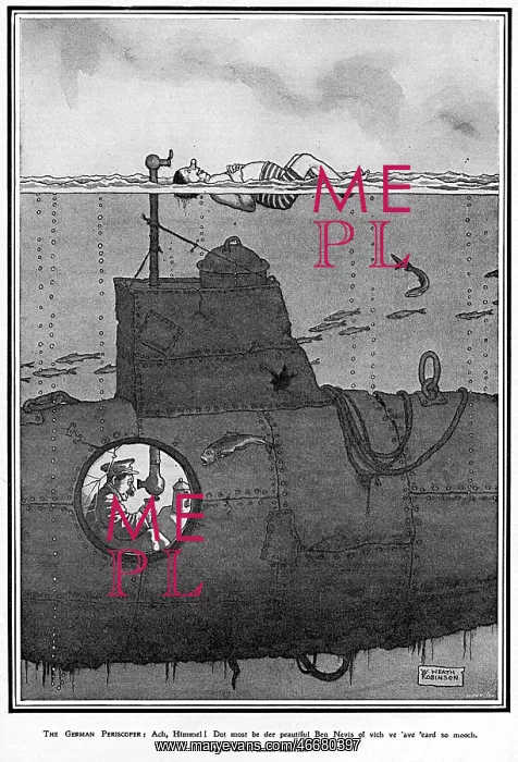 : Off the Coast of Scotland by William Heath Robinson : Off the Coast of Scotland by William Heath Robinson