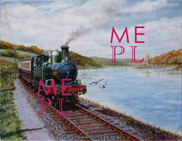  : Off to Fowey ' steam train by an estuary