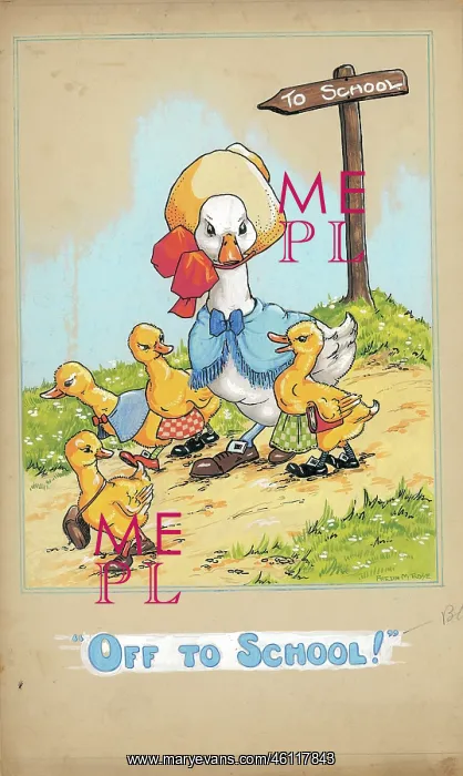 : Off to School - Goose and young : Off to School - Goose and young