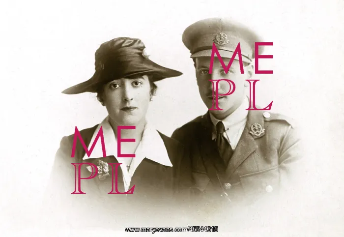 : Off to War - WWI - Couple pose for Studio portrait : Off to War - WWI - Couple pose for Studio portrait
