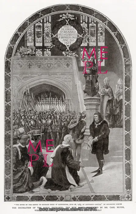 : The Offer of the Crown to Richard, Duke of Gloucester by Goetze : The Offer of the Crown to Richard, Duke of Gloucester by Goetze