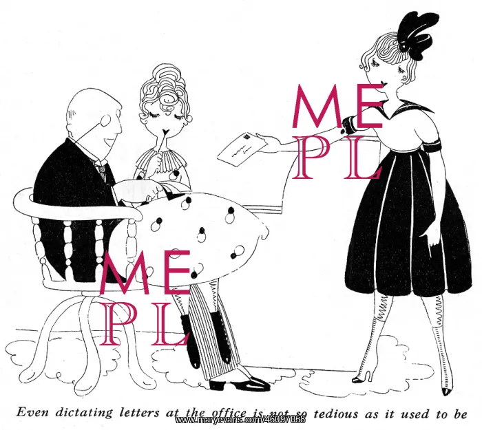 : Office girls drawn by Fish, WW1 : Office girls drawn by Fish, WW1