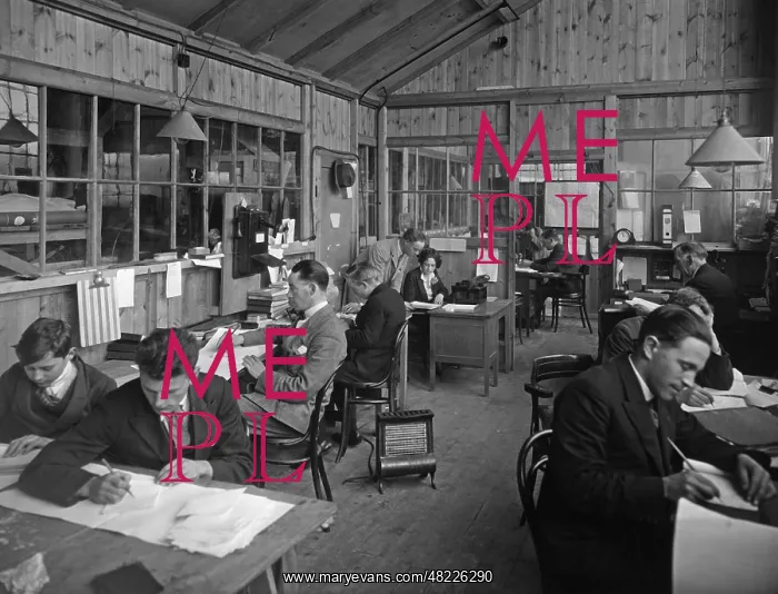 : Office workers at their desk, 1931 : Office workers at their desk, 1931