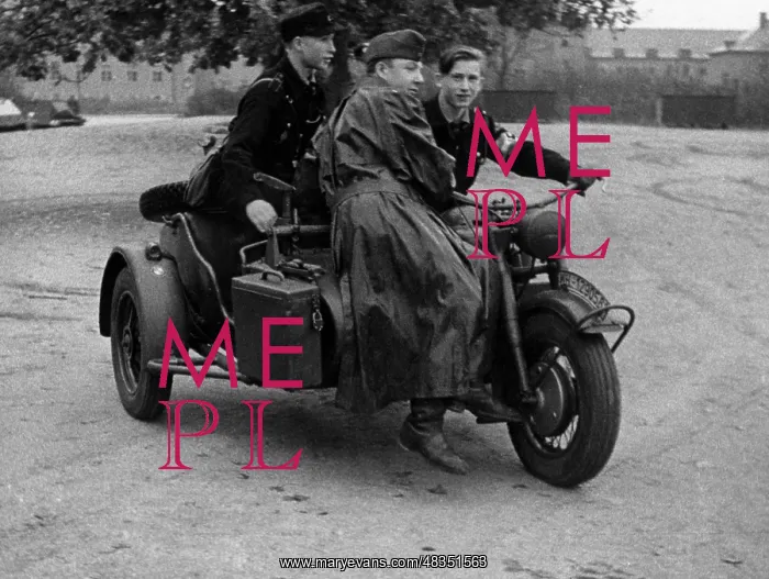 : Officer candidates on a test-drive on a motorcycle : Officer candidates on a test-drive on a motorcycle